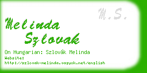 melinda szlovak business card